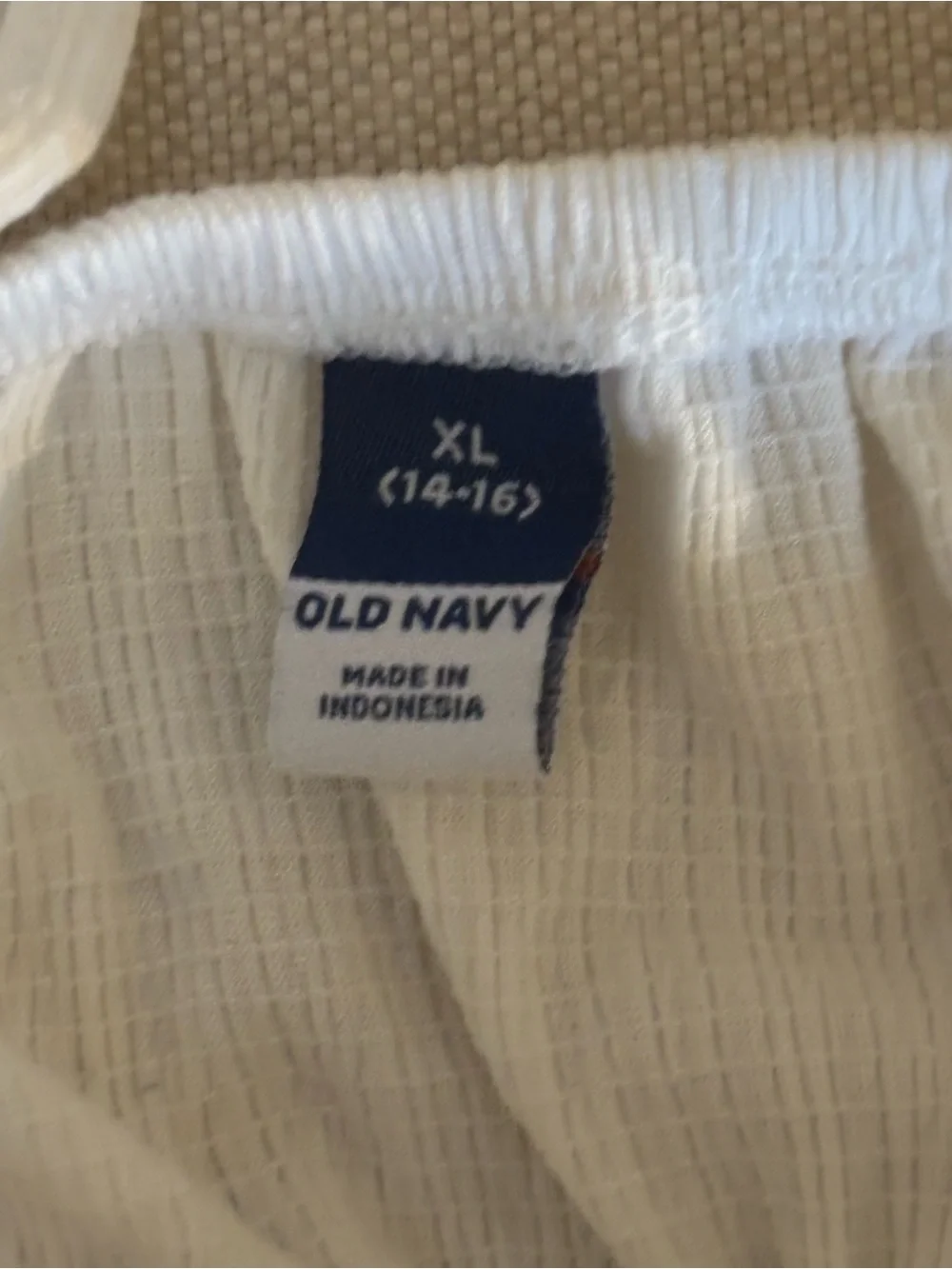 Old Navy Girls XL (14-16) White Smocked Ruffle Cami Tank Top Square Neck